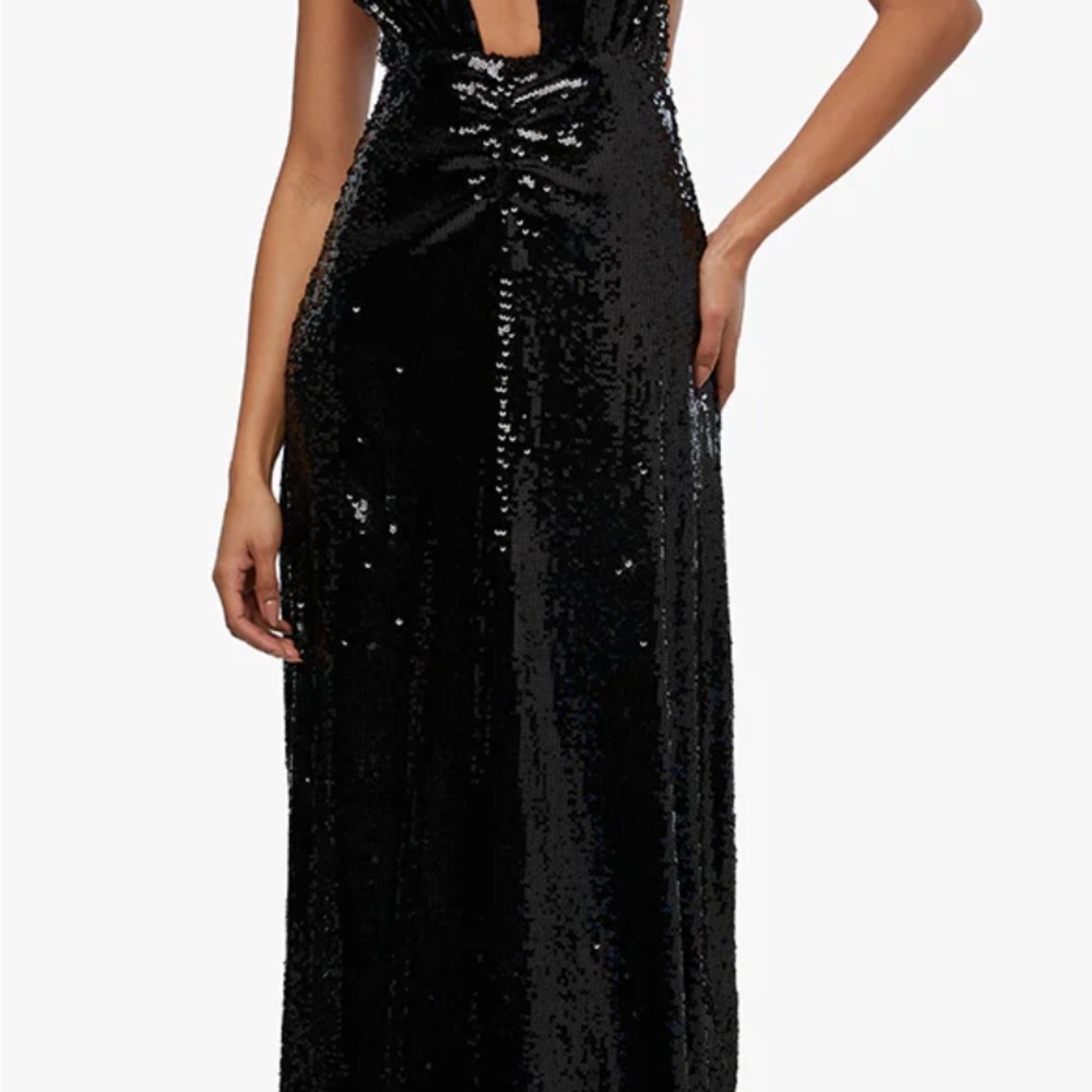 WeWoreWhat Black Sequin Embellished Maxi Gown